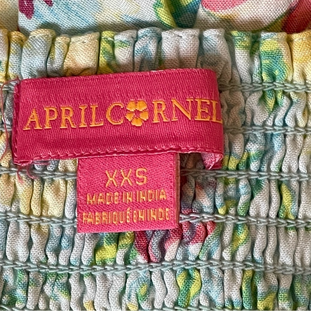 Vintage April Cornell Maxi Dress XXS Floral Crochet & Smocking Cottagecore - Picture 5 of 11